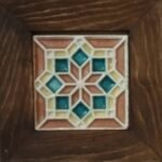 Handcrafted Pakistani Ceramic Tile Wall Art in Wooden Frame – Rustic Home Decor