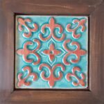 Decorative Wall Hanging Tiled Wooden Frame, 9x9 inch