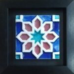 Decorative tile with black Frame for wall hanging, 6x6 inch