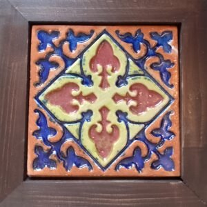 Decorative Wall Hanging Tiled Wooden Frame, 9x9 inch