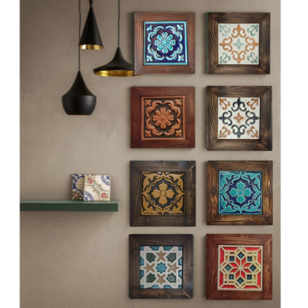 Unique Wall Decor Wooden Ceramic Frames, Wall Hangings for wall decor and home decor, Traditional decor gift