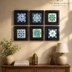 Wall Collage of Wooden and Ceramics Wall frames for Wall Decor (complete set)