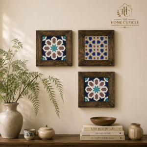 Wall Collage of Wooden and Ceramics Wall frames for Wall Decor (3 frames set)