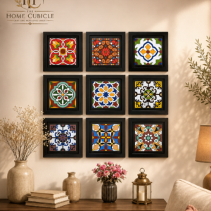 Wall Collage of Wooden and Ceramics Wall frames for Wall Decor (complete set)