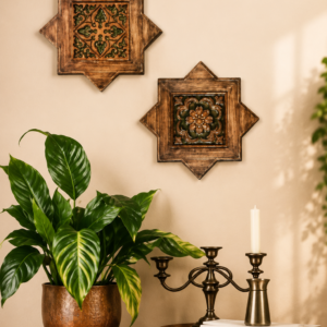 Wall Collage of Wooden and Ceramics Wall frames for Wall Decor ( 2 frames set)