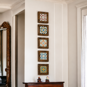 Wall Collage of Wooden and Ceramics Wall frames for Wall Decor (5 frames set)