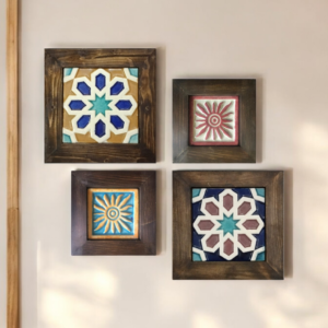 Unique Wall Decor Wooden Ceramic Frames, Wall Hangings for wall decor and home decor, Traditional decor gift