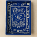 Blue Intricate pattern Handpainted tray Table decor idea