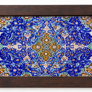Handcrafted Wooden Tile Tray – Rustic Serving Tray for Coffee, Tea, and Home Deco