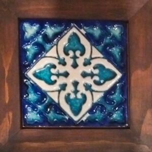 Decorative Wall Hanging Tiled Wooden Frame, 9x9 inch