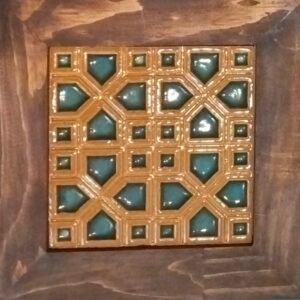 Decorative Wall Hanging Tiled Wooden Frame, 9x9 inch