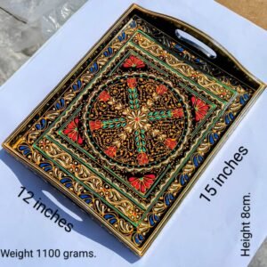 Handpainted Wooden Tray – MDF Rustic Serving Tray for a traditional table decor