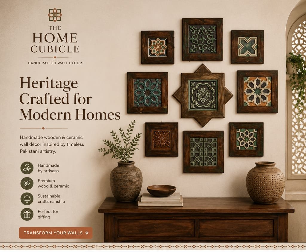Handcrafted cultural wooden ceramic prodcuts made in apkistan