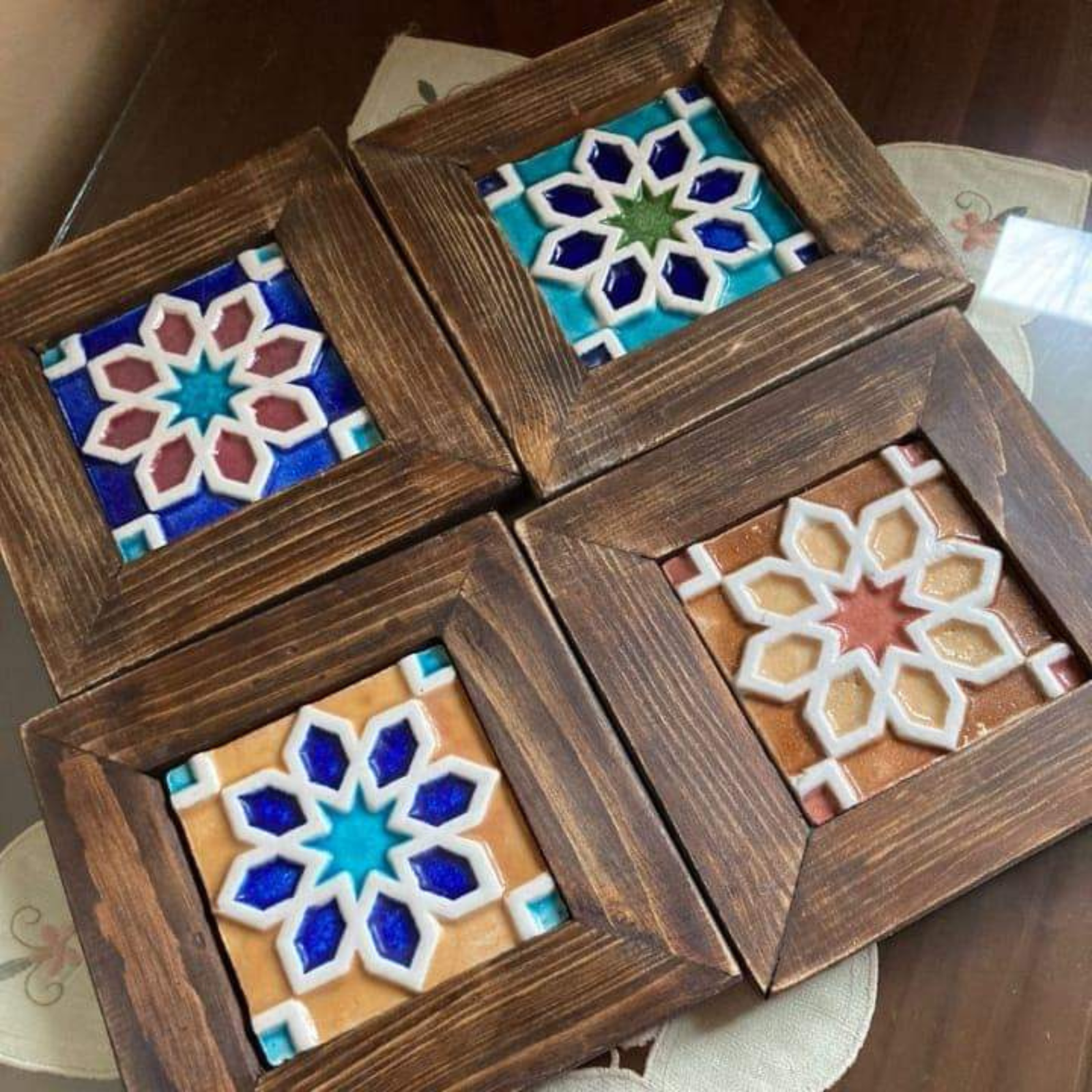 Handcrafted traditional Pakistani Wooden CeramicFrames