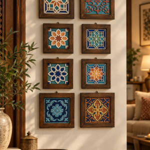 Wall Collage of Wooden and Ceramics Wall frames for Wall Decor ( 8 frames set)
